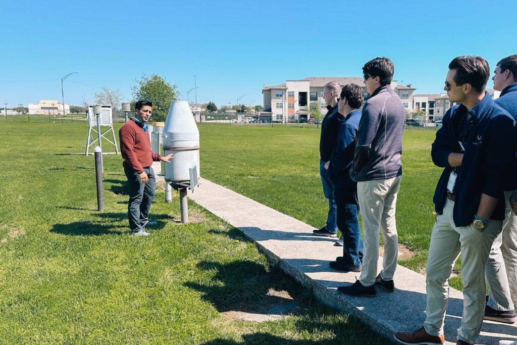 Rising aviation students learning about meteorology